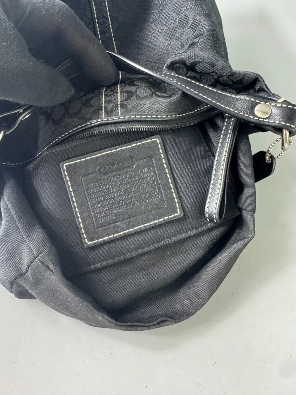 Authentic Vintage Coach Black Signature Jacquard Demi Bag